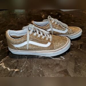 COPY - Girls Van's Old Skool gold glitter shoes